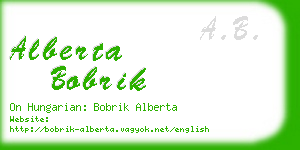 alberta bobrik business card